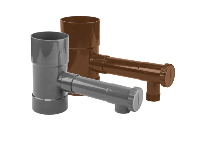 Sběrač dešťové vody pro okapové roury 80 mm / 100 mm | Nastavitelný ventil