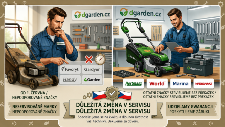 Důležit&eacute; změny v nab&iacute;dce servisu dgarden.cz od 1. června: Db&aacute;me na nejvy&scaron;&scaron;&iacute; kvalitu a bezpečnost va&scaron;&iacute; techniky